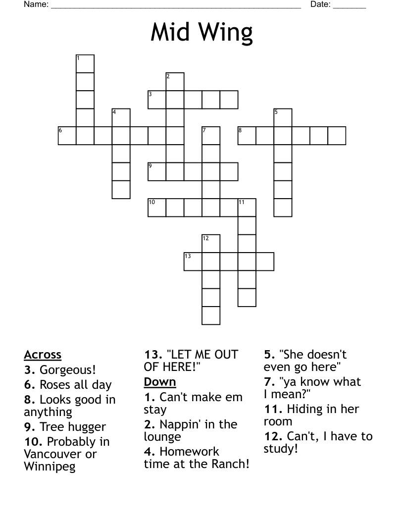 Mid Wing Crossword