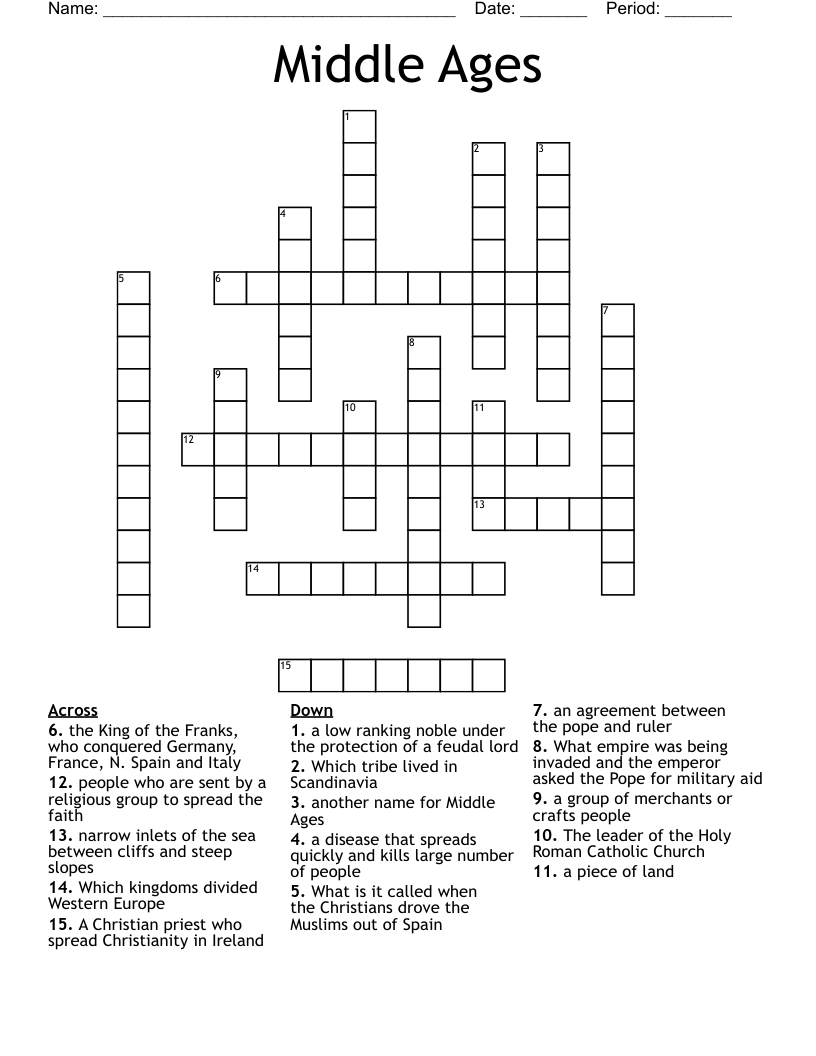 Middle Ages Crossword