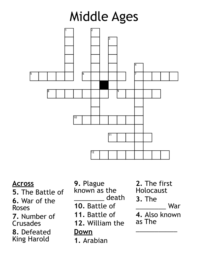 Middle Ages Crossword