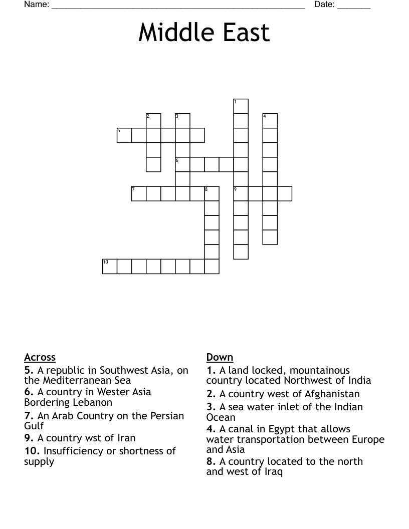 Middle East Crossword