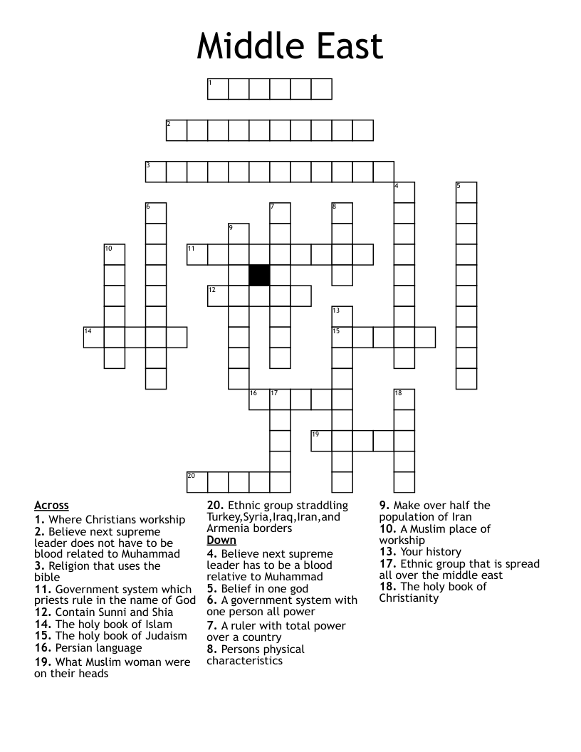 Middle East Crossword