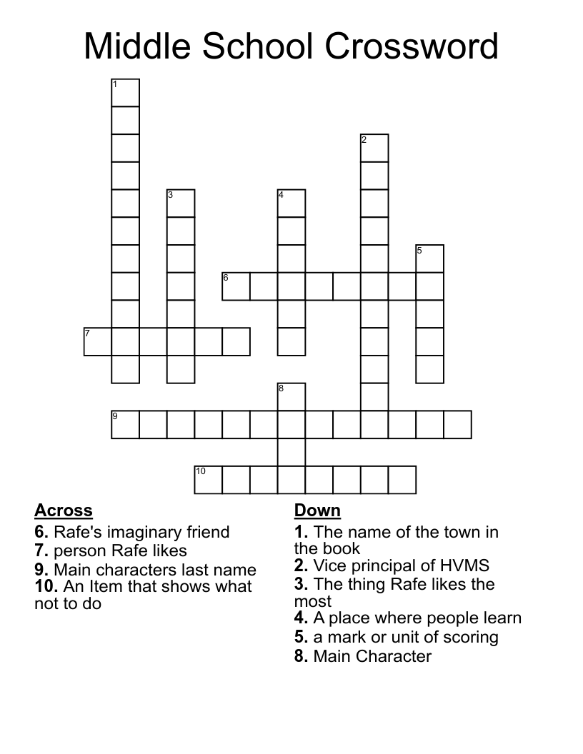Middle School Crossword