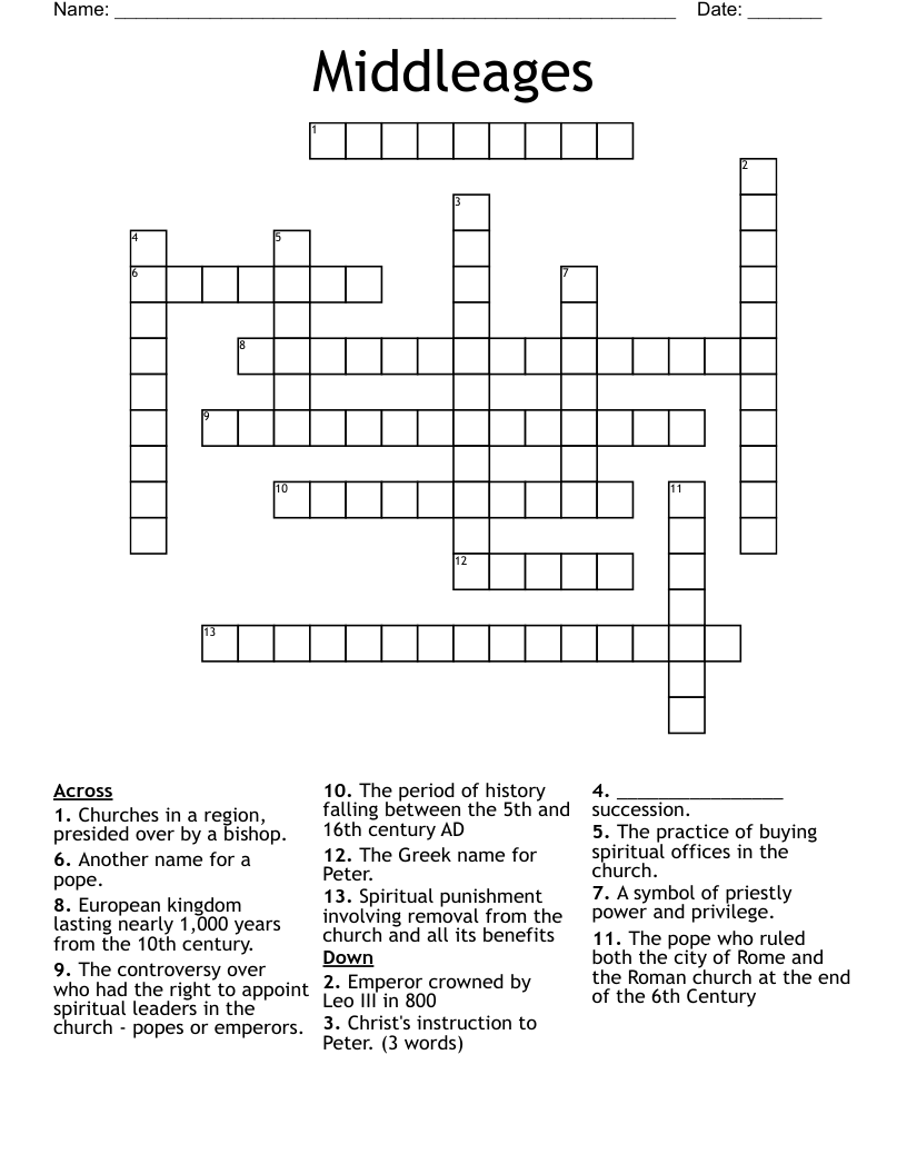 Middleages Crossword