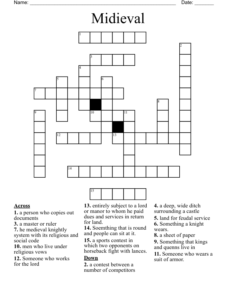 Midieval Crossword