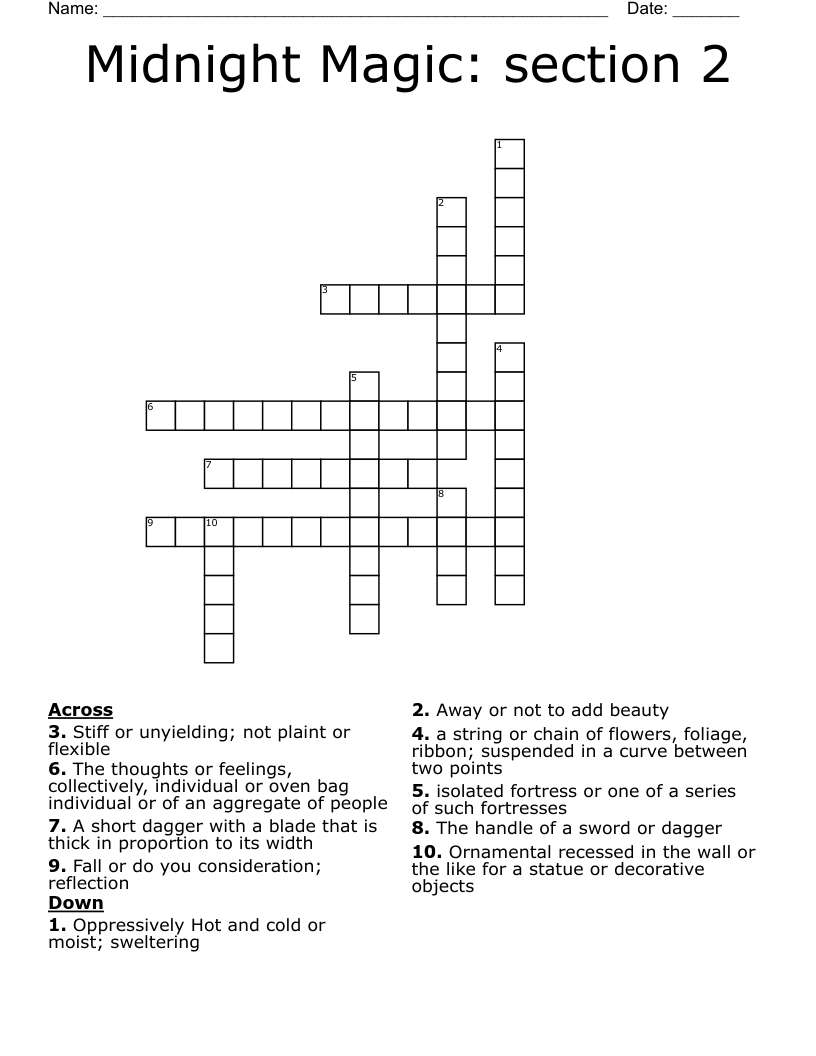 Midnight Magic: section 2 Crossword