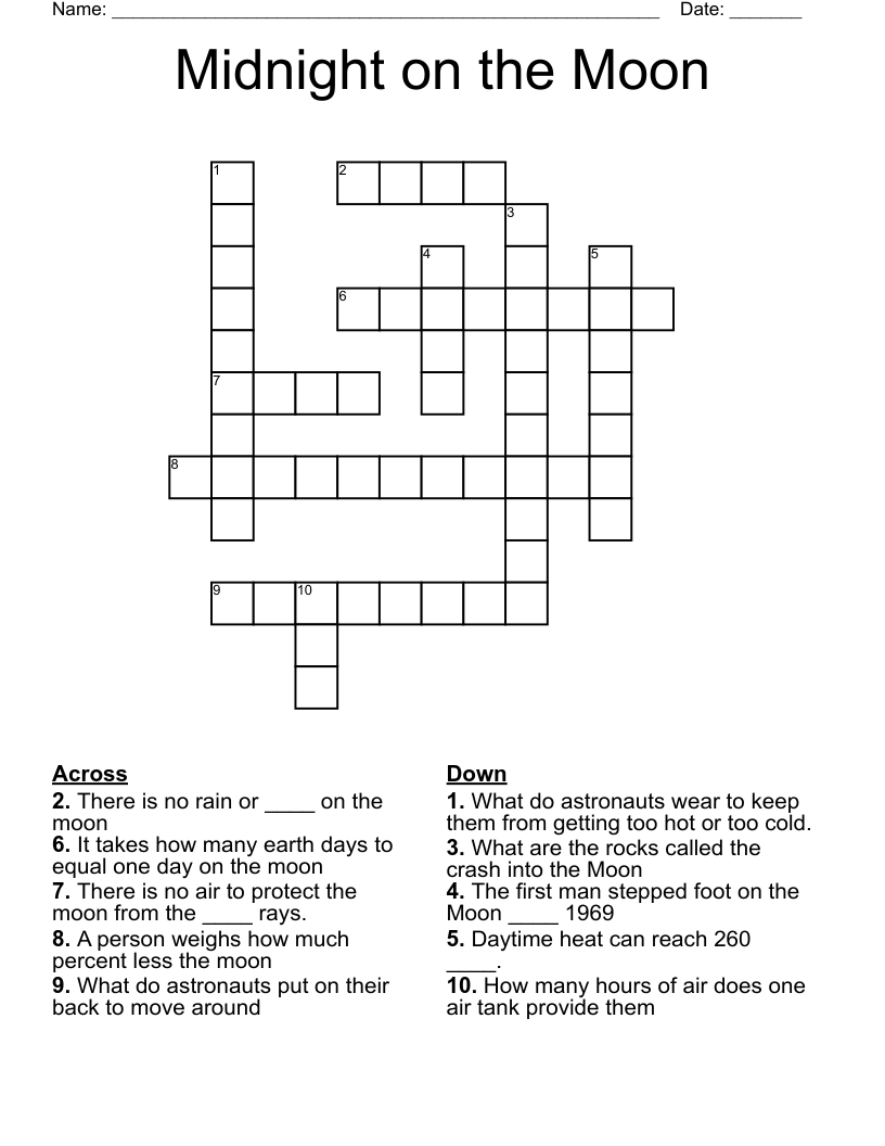 Midnight on the Moon Crossword