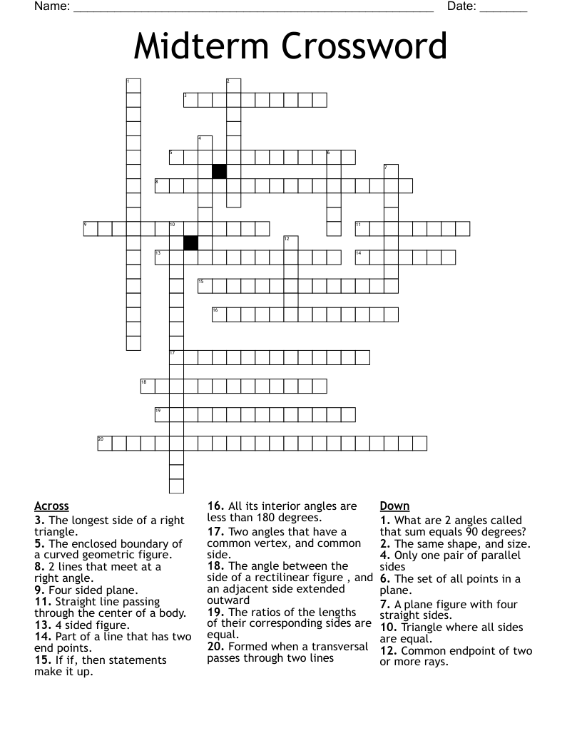 Midterm Crossword