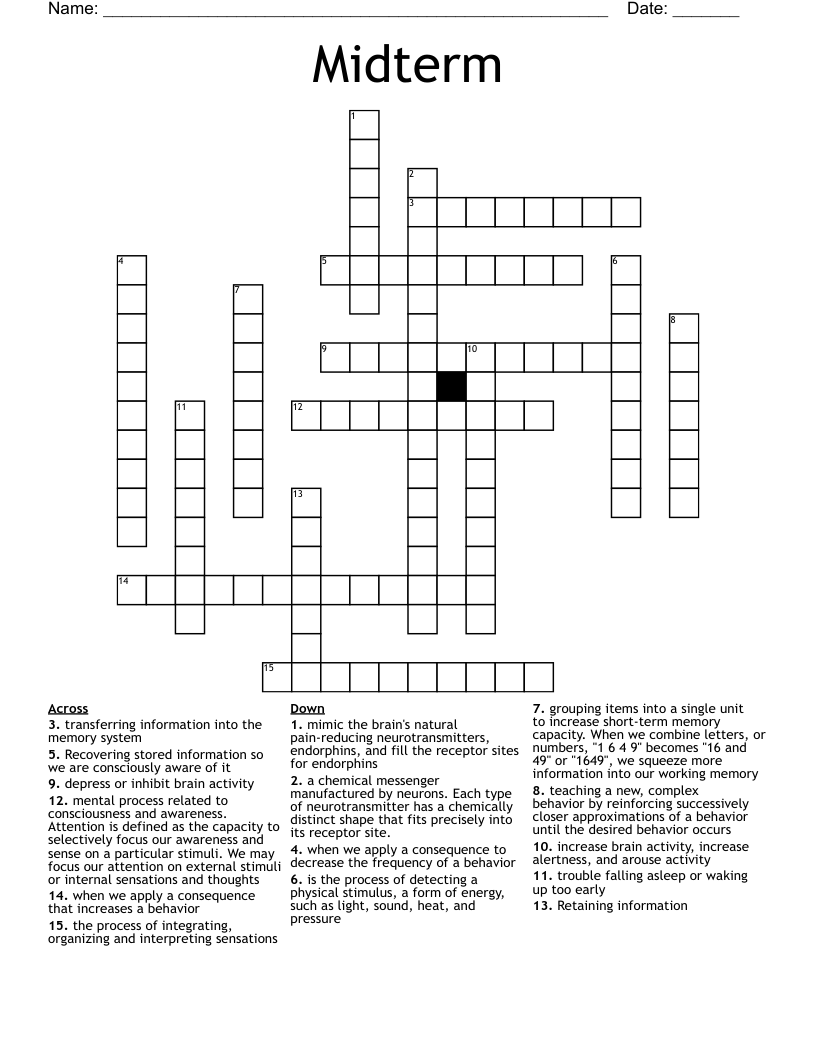 Midterm  Crossword