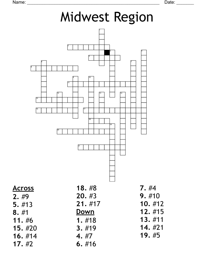 Midwest Region Crossword
