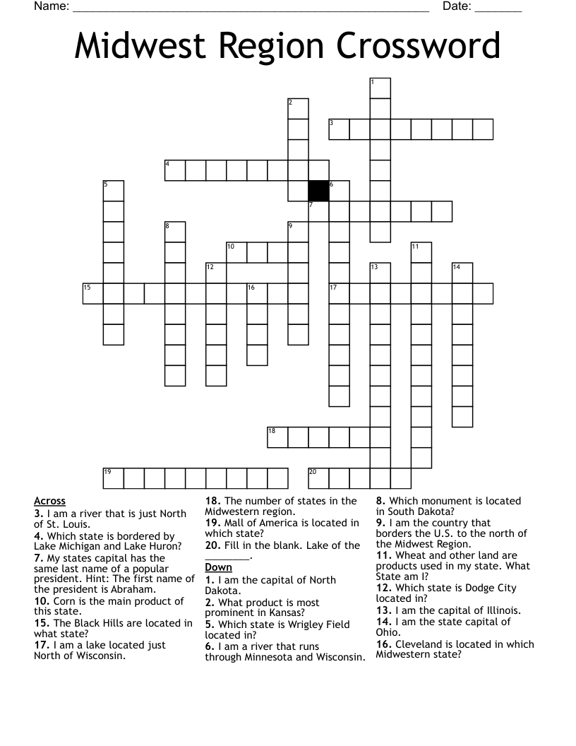Midwest Region Crossword 