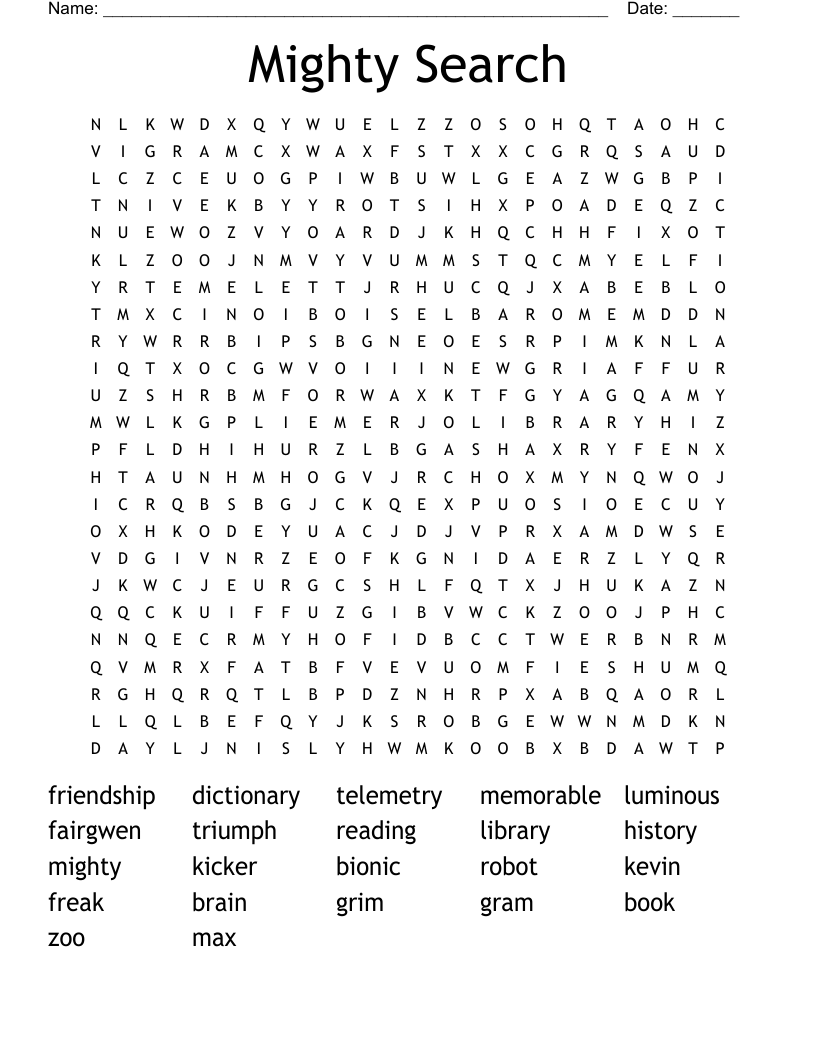 Mighty Search Word Search