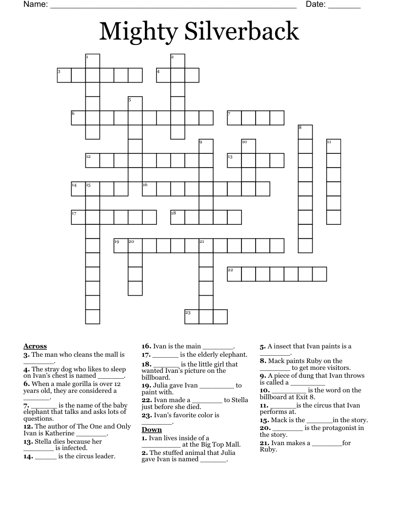Mighty Silverback  Crossword