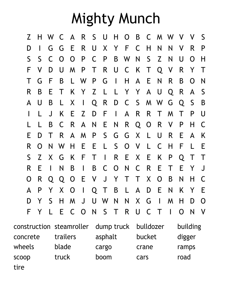 Mighty  Munch Word Search