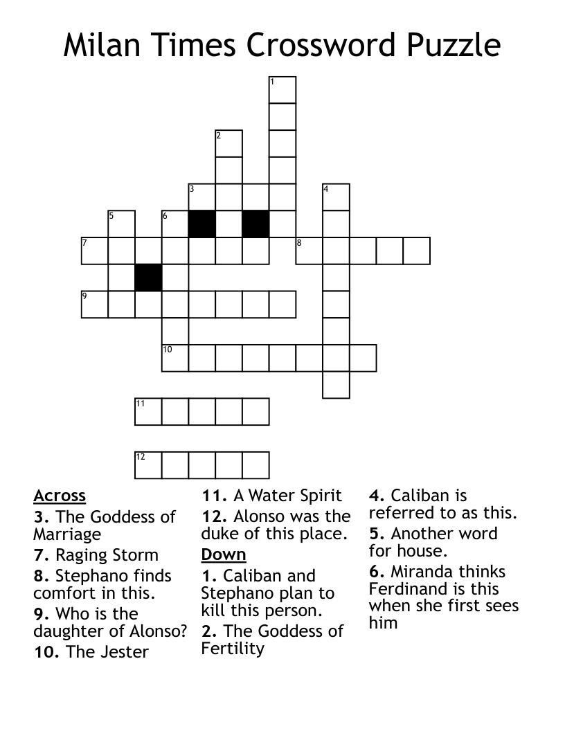 Milan Times Crossword Puzzle 