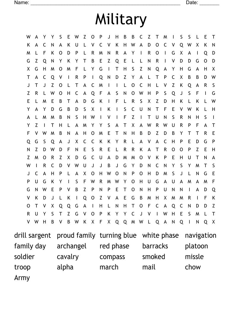 Military Word Search