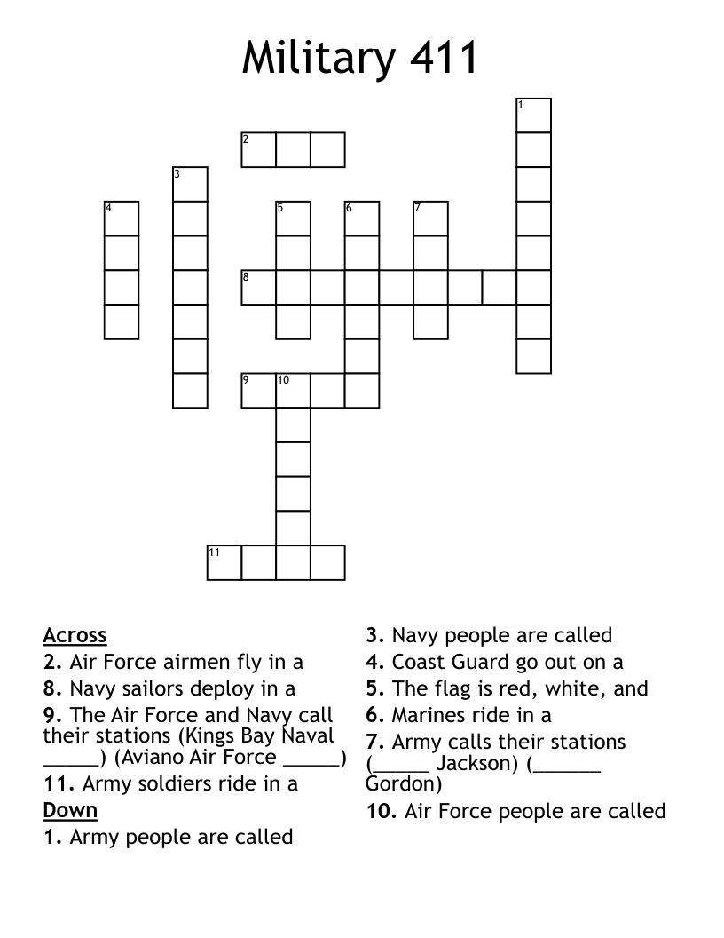 Military 411 Crossword