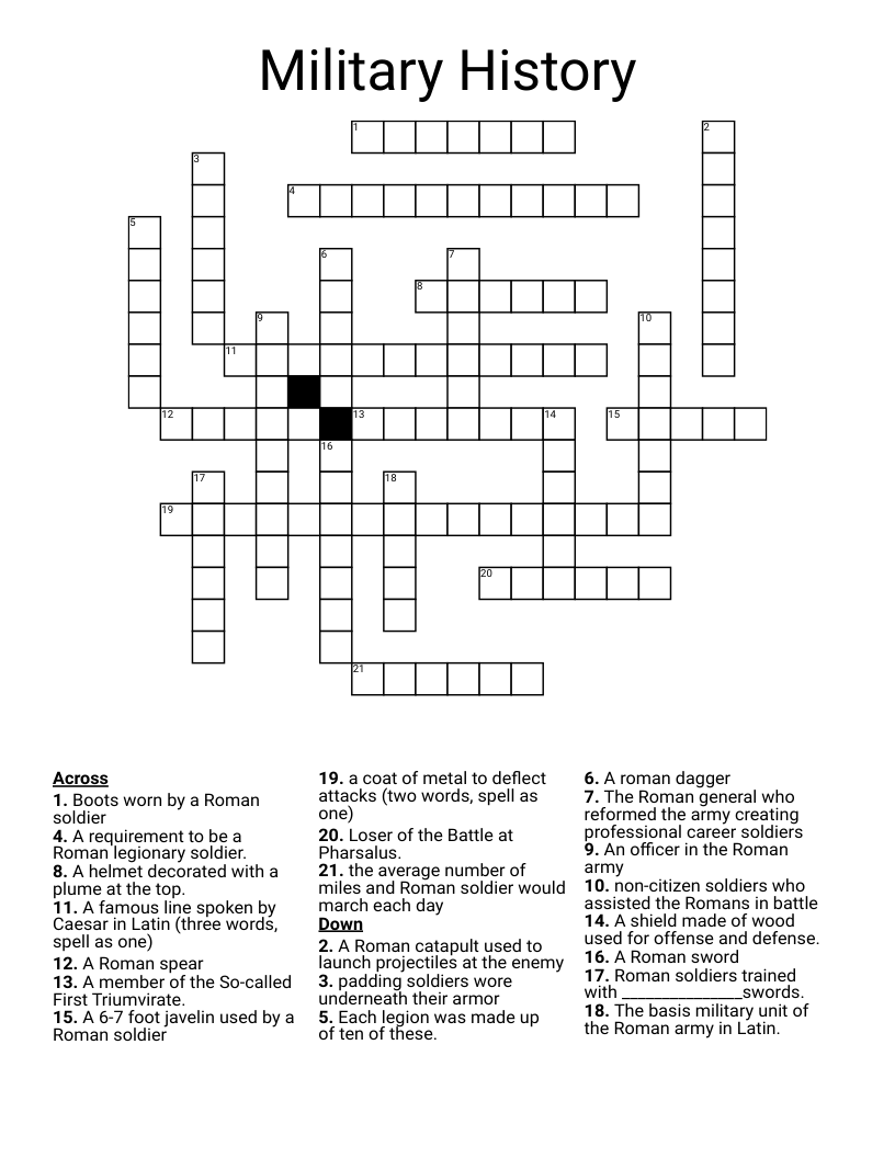 Military History Crossword