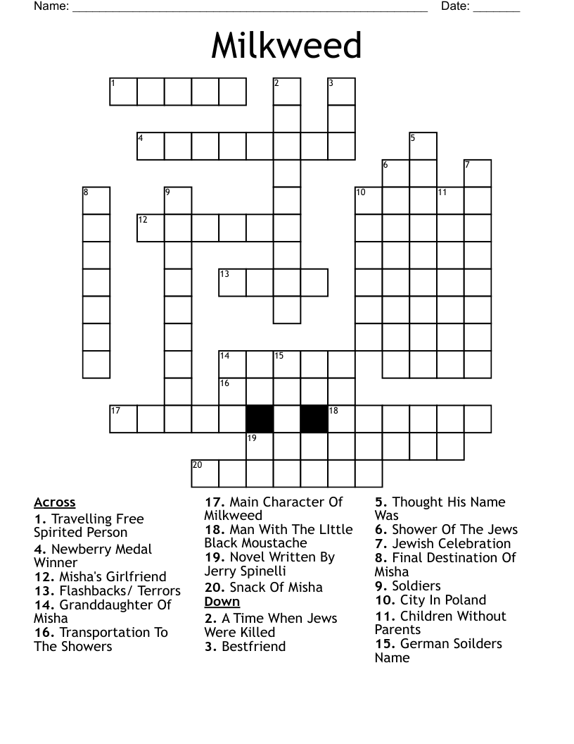 Milkweed  Crossword