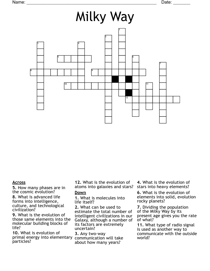 Milky Way Crossword