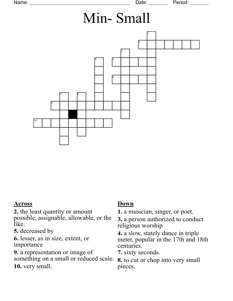 Min- Small Crossword