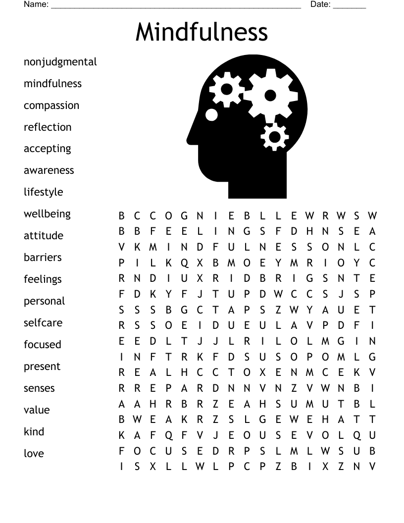 Mindfulness Word Search
