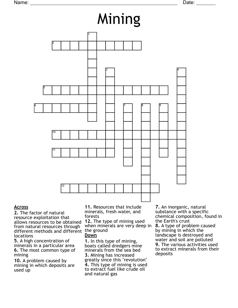 Mining Crossword