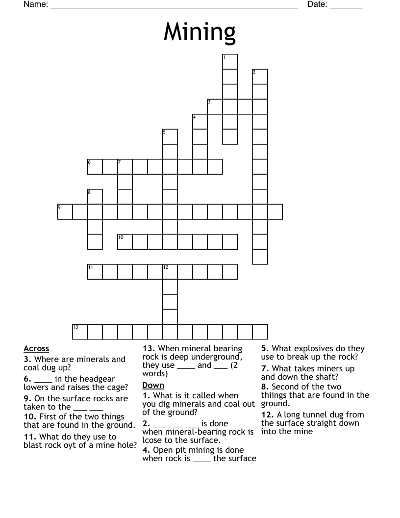 Mining Crossword