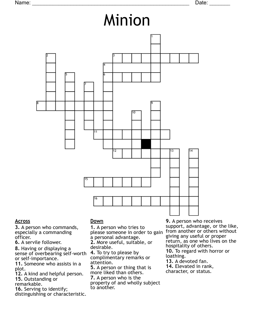 Minion Crossword