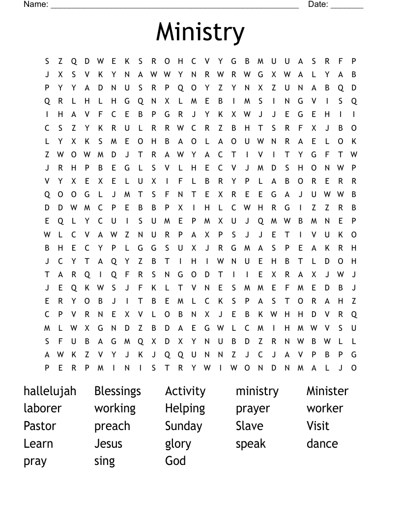 Ministry Word Search