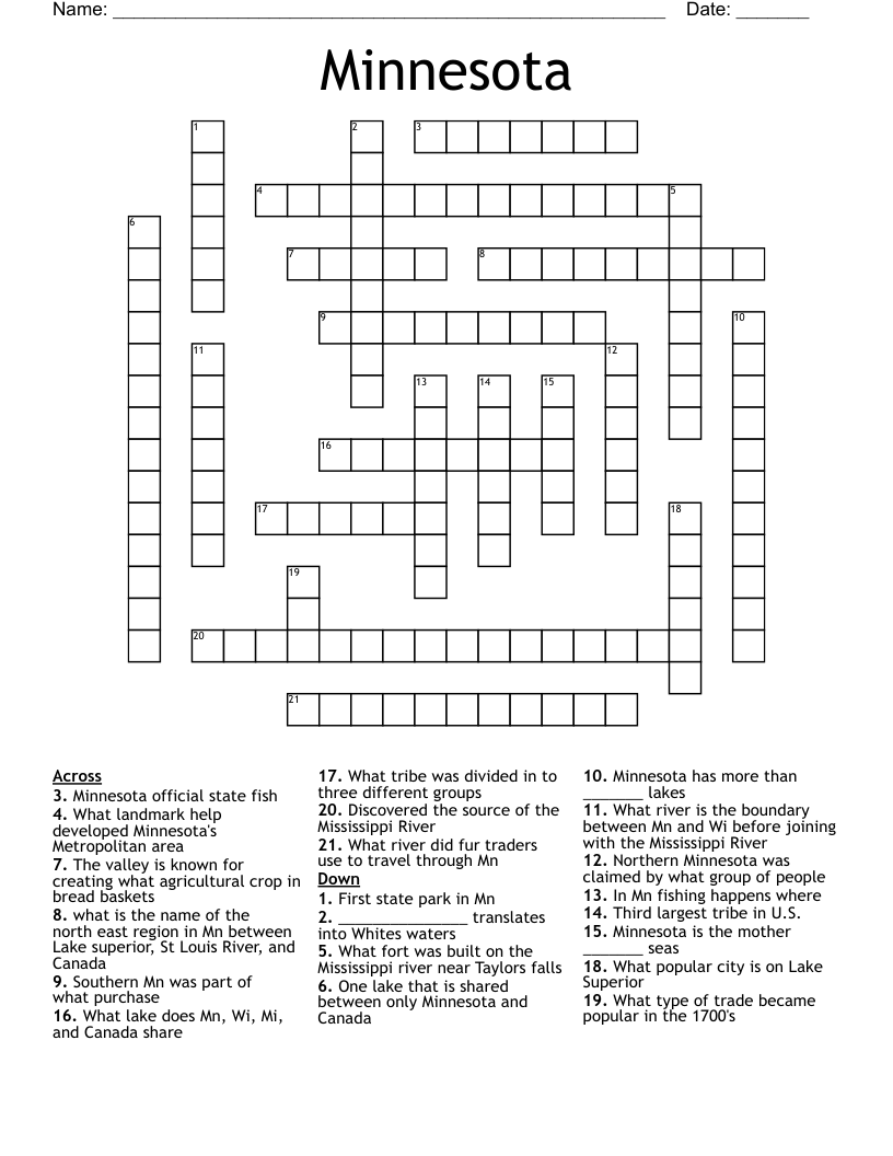 Minnesota Crossword