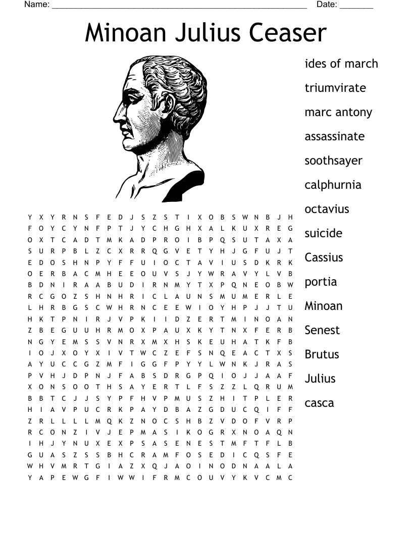 Minoan Julius Ceaser Word Search