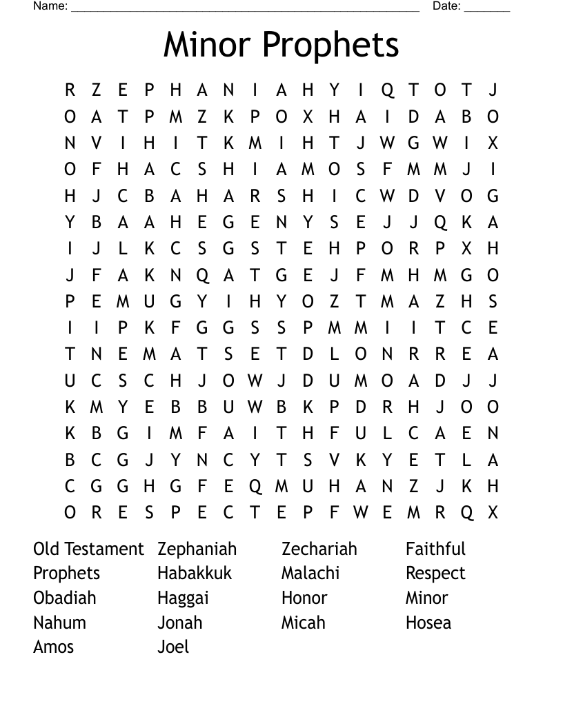 Minor Prophets Word Search