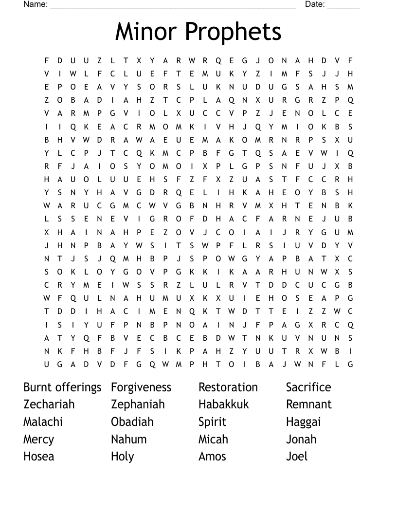 Minor Prophets Word Search