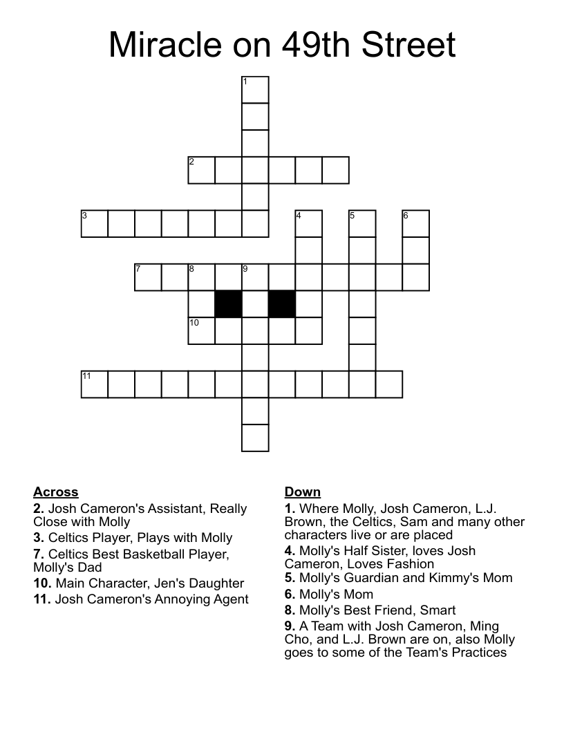 Miracle on 49th Street Crossword