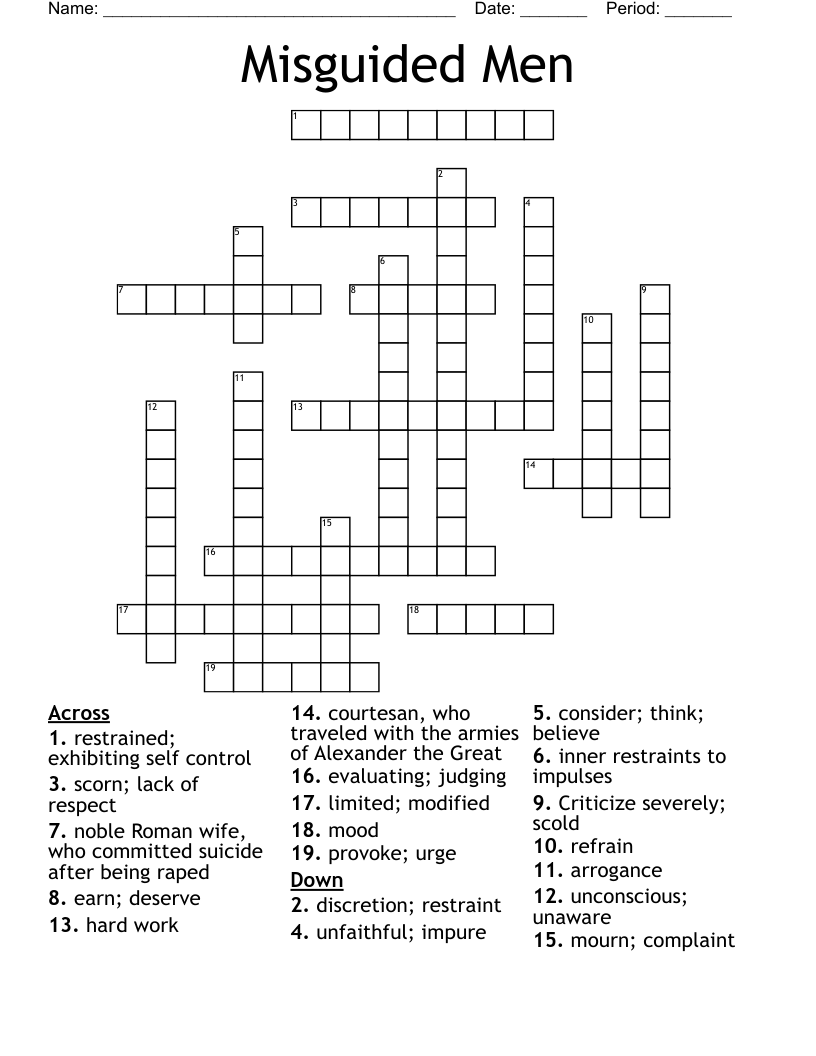 Misguided Men Crossword