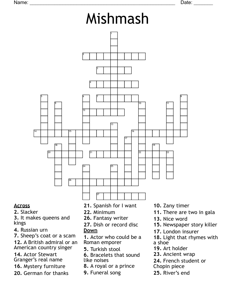 Mishmash Crossword