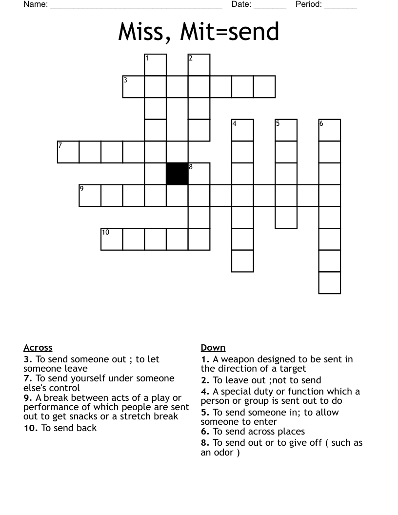 Miss, Mit=send Crossword