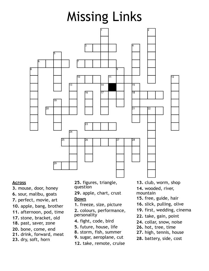 Missing Links  Crossword