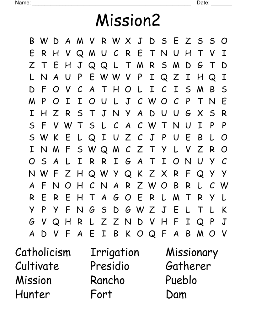 Mission2 Word Search