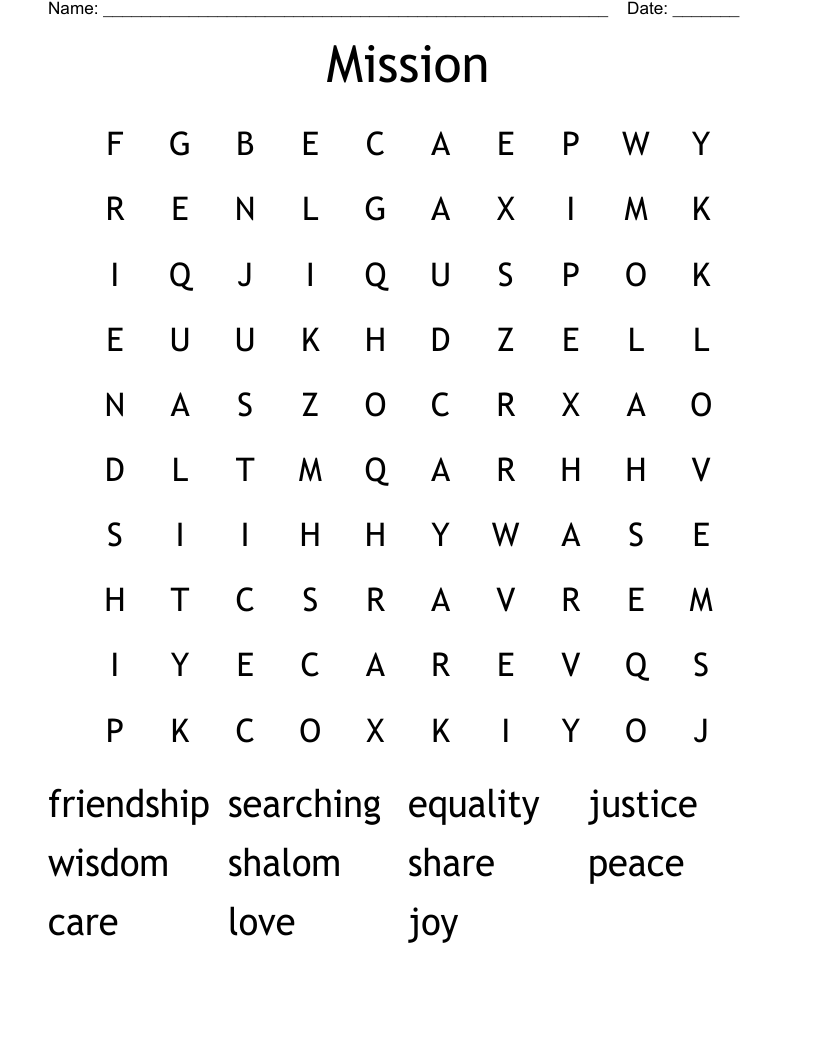 Mission Word Search