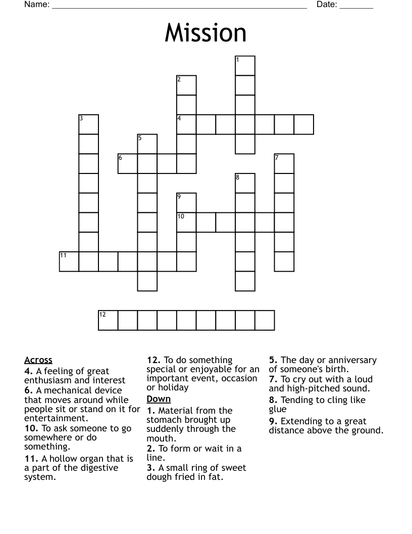 Mission Crossword