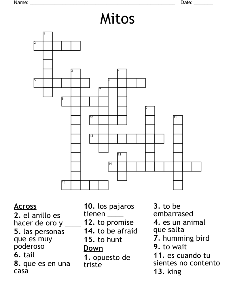 Mitos Crossword