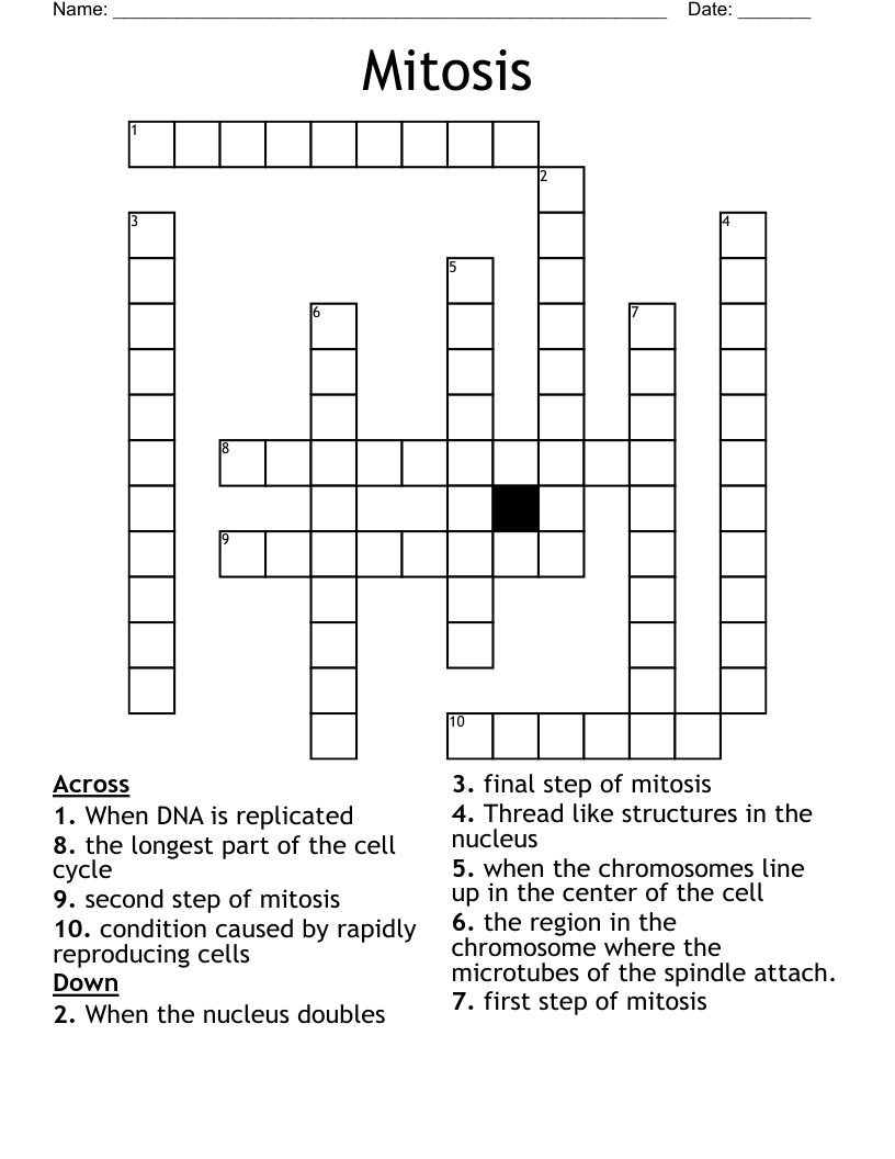 Mitosis Crossword