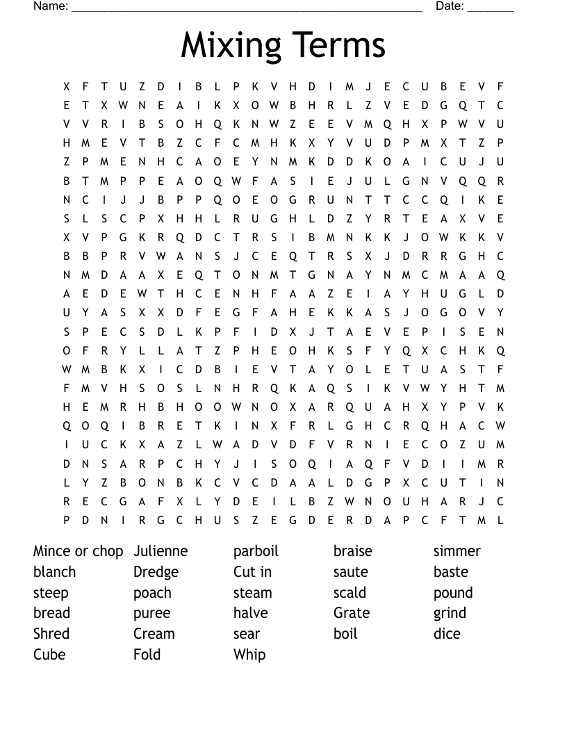 Mixing Terms Word Search