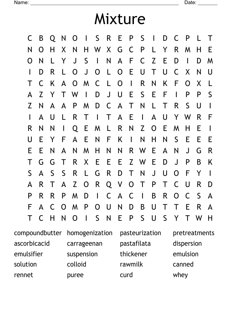Mixture Word Search