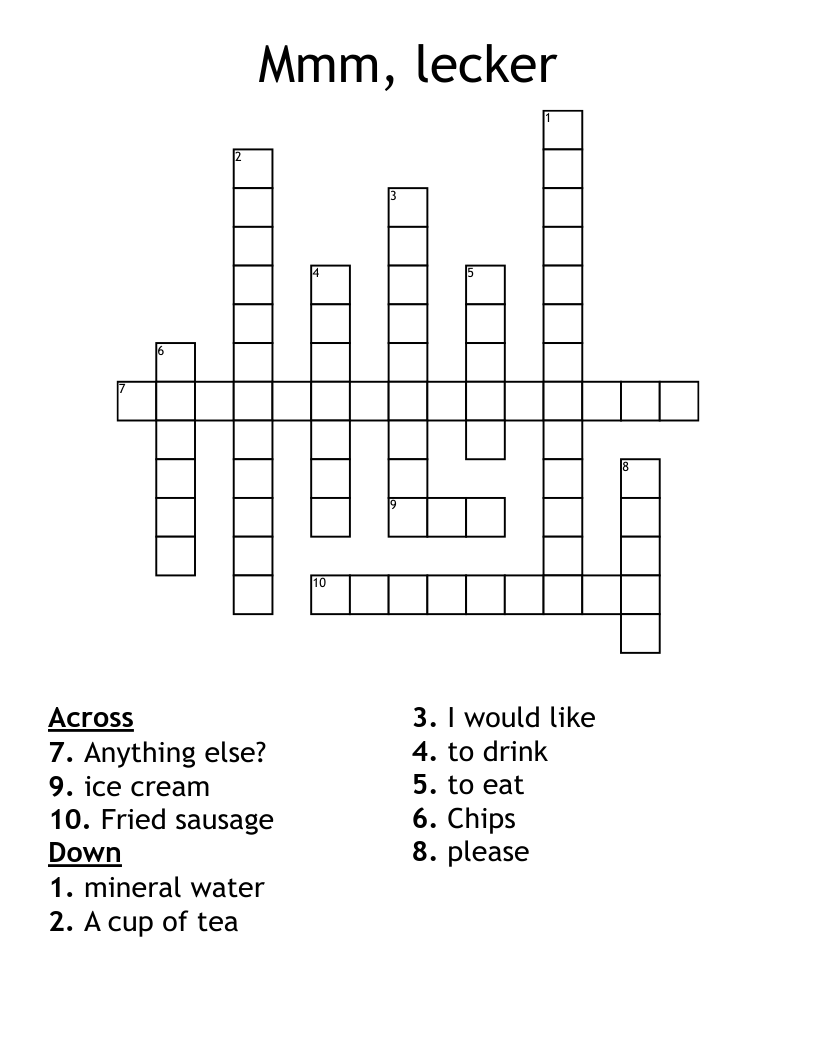 Mmm, lecker Crossword