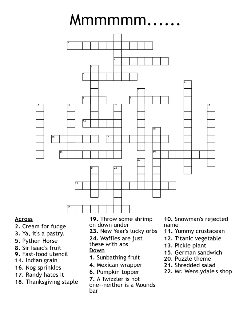 Mmmmmm...... Crossword