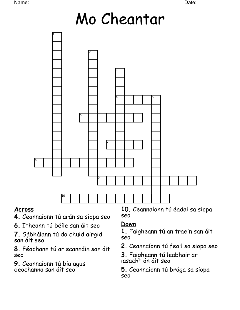 Mo Cheantar Crossword