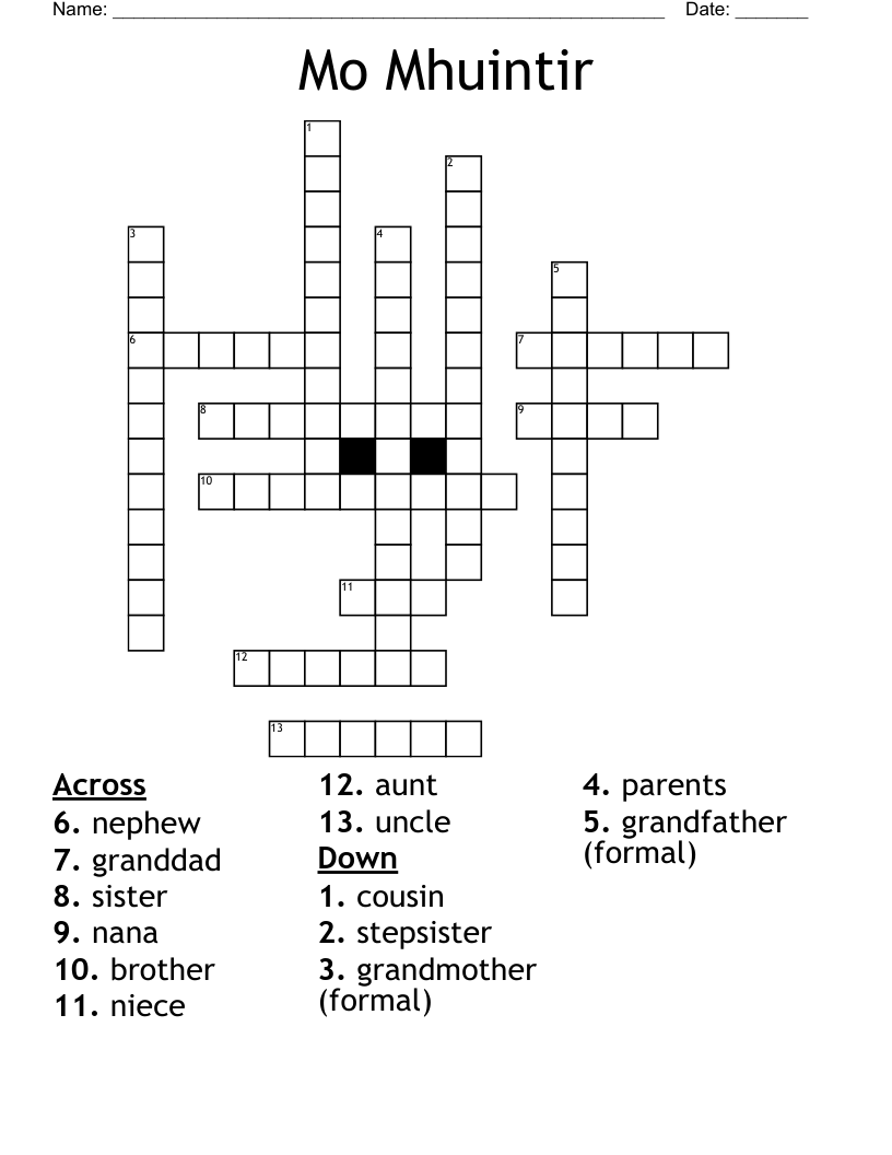 Mo Mhuintir Crossword