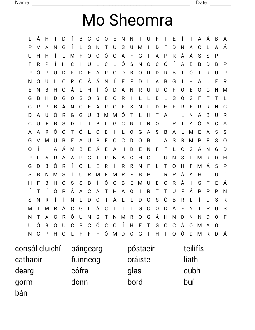 Mo Sheomra Word Search